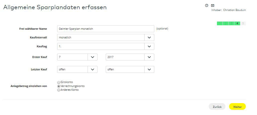 Aktiensparplan Comdirect Wertpapiersparplan einrichten